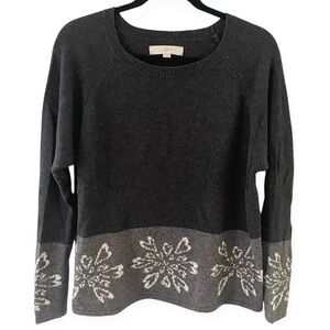 ANN TAYLOR LOFT Heart Wool Rabbit Hair Gray Pullover Sweater Women's Small cozy